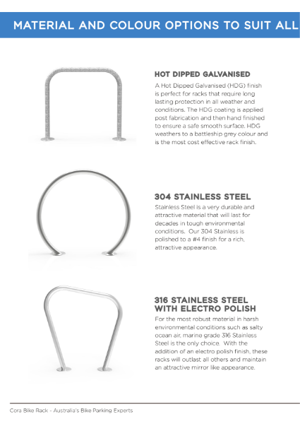 Cora Bike Rack Product Finishes