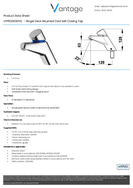 Product Data Sheet - VPPR20000NC (Presto)