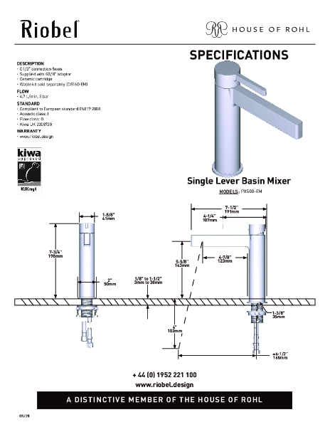 Paradox Single Lever Basin Mixer - PDS