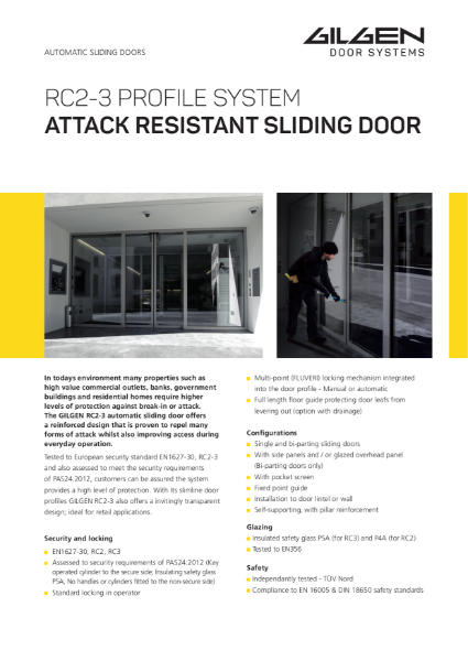 Gilgen RC2-3 Burglar Resistant Sliding Door