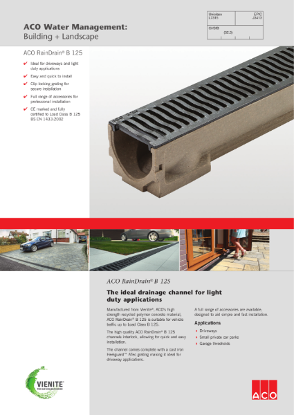 ACO RainDrain B 125 brochure