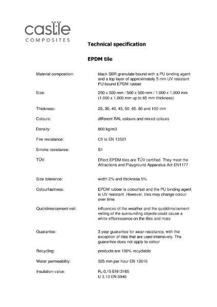 Castleflex - EPDM - Data sheet