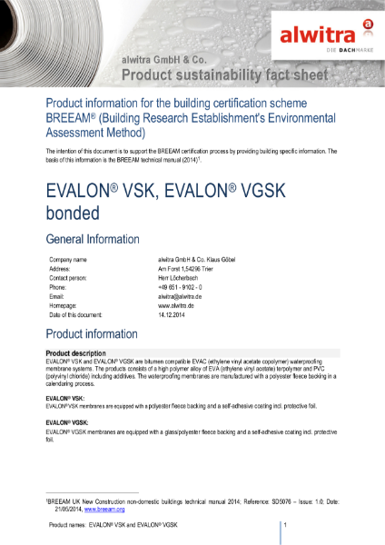 BREEAM Certificatiin Evalon VSK