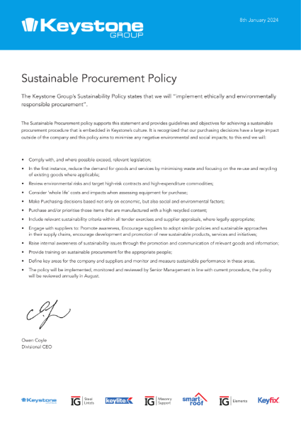 The Keystone Group - Sustainable Procurement Policy 2024