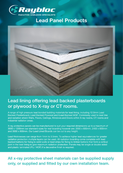 Raybloc Lead-Lined Board Leaflet