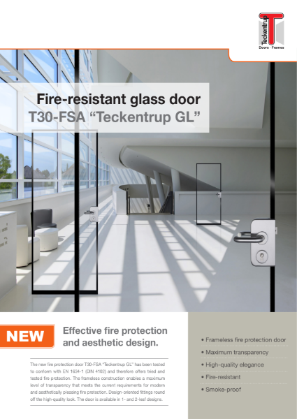 Fire-resistant glass door T30-FSA “Teckentrup GL”