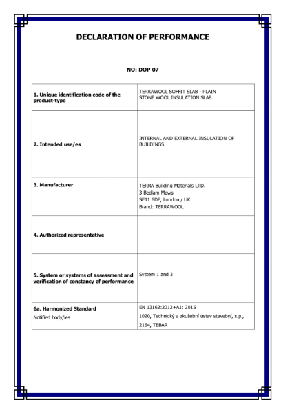 Soffit Slab Declaration of Performance