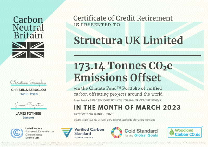 SUK Ltd - Certificate - Carbon Offset Certification