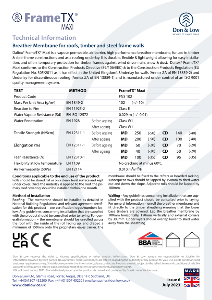 Frame TX Datasheet