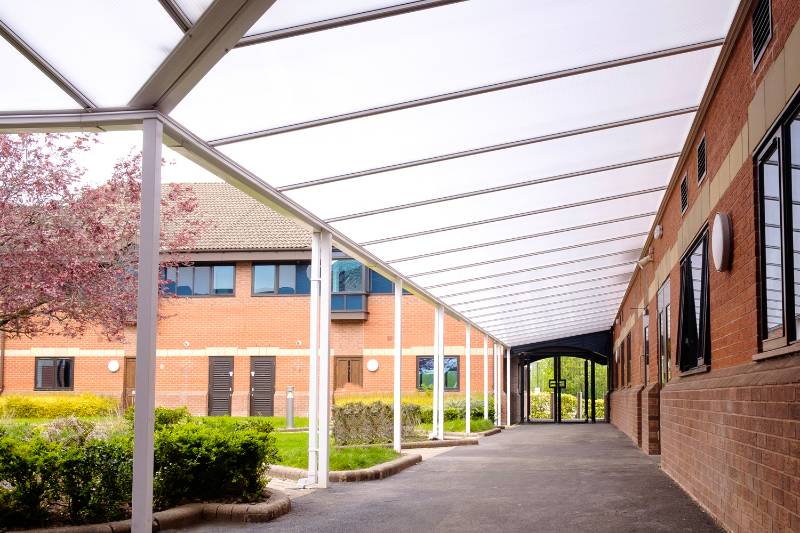 Large Walkway Canopy to Solihull Academy