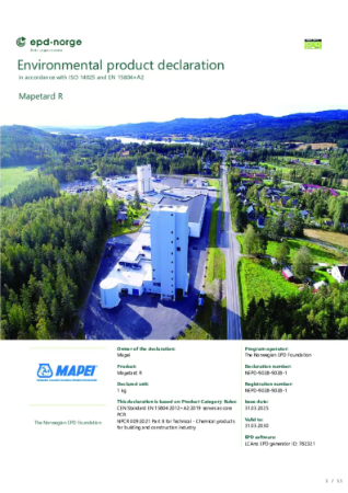 NEPD-9028-9028-1 Mapetard R.pdf | Mapei S.p.A | NBS Source