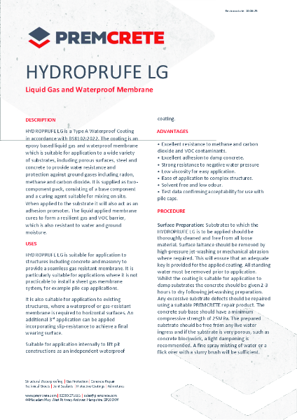 Hydroprufe LG Technical Data Sheet