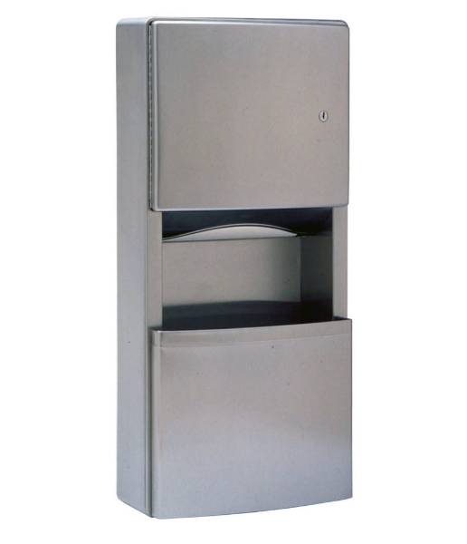 Surface-Mounted Paper Towel Dispenser/ Waste Receptacle with TowelMate and LinerMate B-43699