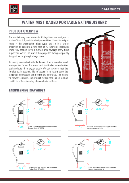 Watermist Portable Extinguishers | NBS Source