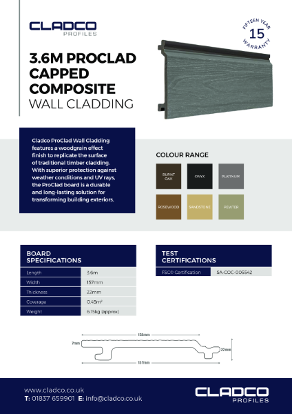 3.6 m ProClad Wall Cladding
