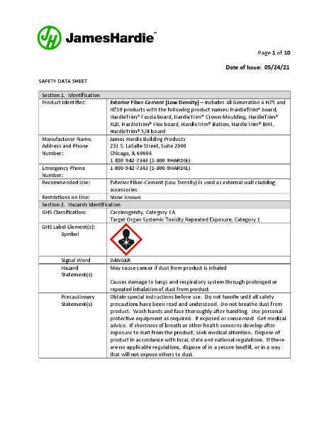 fiber-cement-low-density - SDS