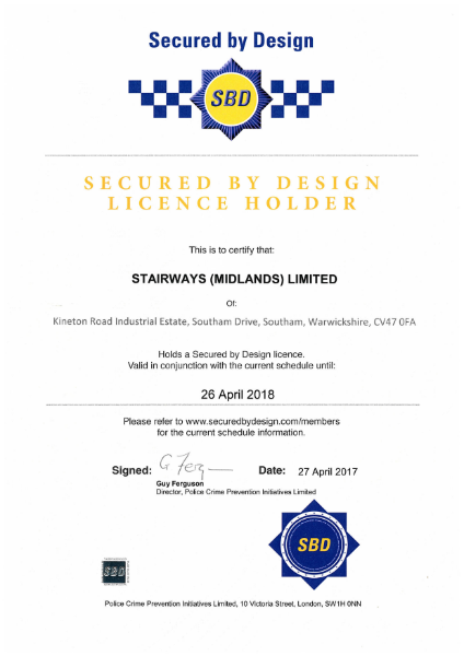 Secured by Design Certificate