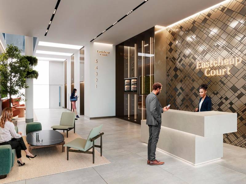 Concrete Reception Desk, Eastcheap Court