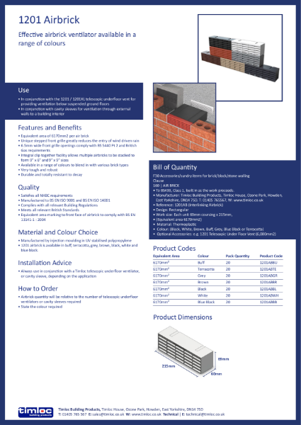 1201AB Plastic Airbrick