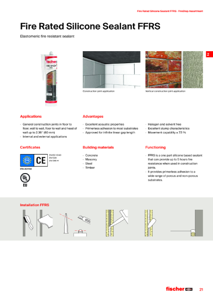 FFRS Fire Rated Silicone Sealant - Datasheet