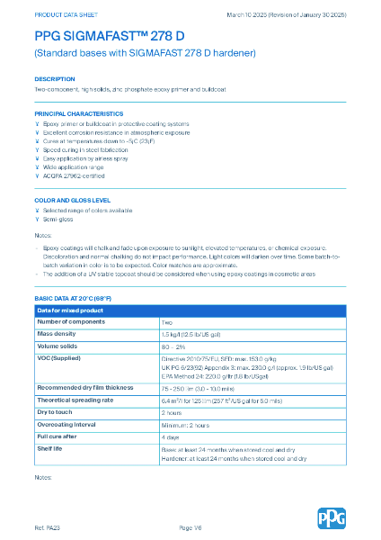 PPG SIGMAFAST™ 278 D