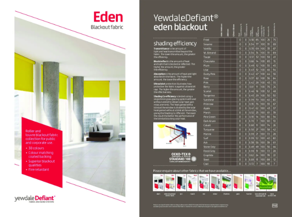 YewdaleDefiant® Eden blackout fabric for blind systems