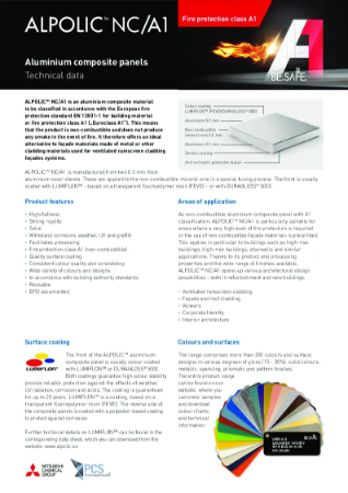 PCS ALPOLIC Technical Datasheet A1 EN 2026