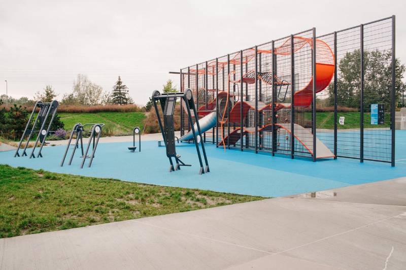 Large public recreational park with Wall-Holla in Poland