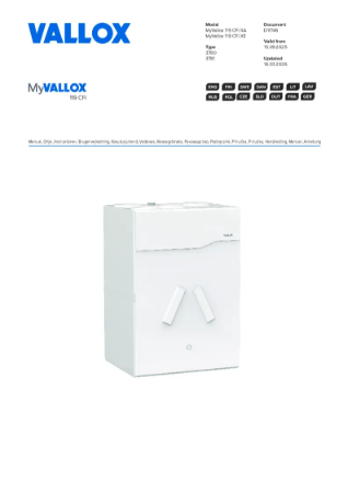MyVallox 119 CFi - Pikaohje