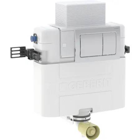 Geberit Alpha concealed cistern 12 cm, 6/3 litres, installation height 82 cm, with Alpha01 flush plate, square - Concealed Cistern 