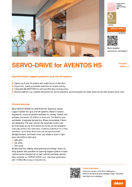 SERVO-DRIVE for AVENTOS HS Specification Text