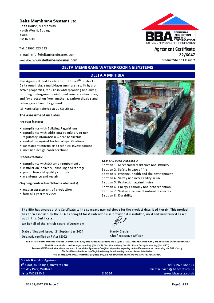 BBA Agrément Certificate