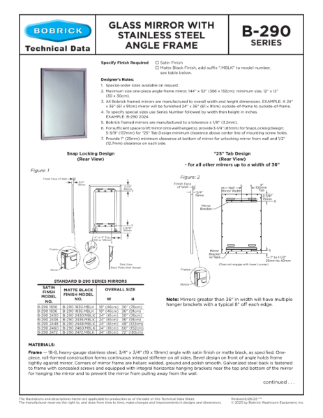 Technical Data Sheet B-290 series