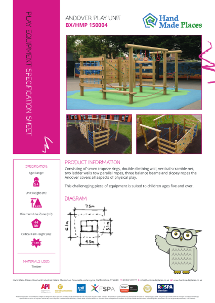 Andover Play Unit Specification Sheet