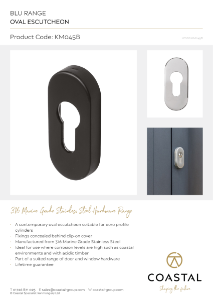 BLU™ - KM045 Oval Escutcheon Data Card