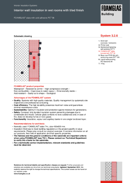 3.2.6 Wall Internal - Foamglas Insulation for Wet Room with Tiles