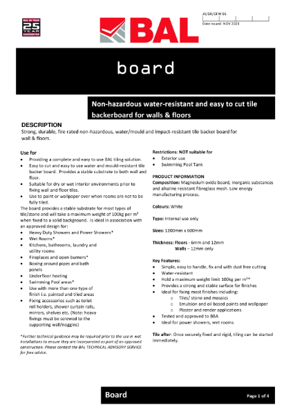 BAL Board - Technical Datasheet