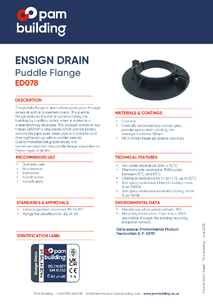 ED078 - PUDDLE FLANGE