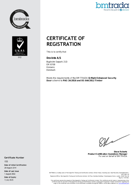 Q-Mark Enhanced Security Door scheme