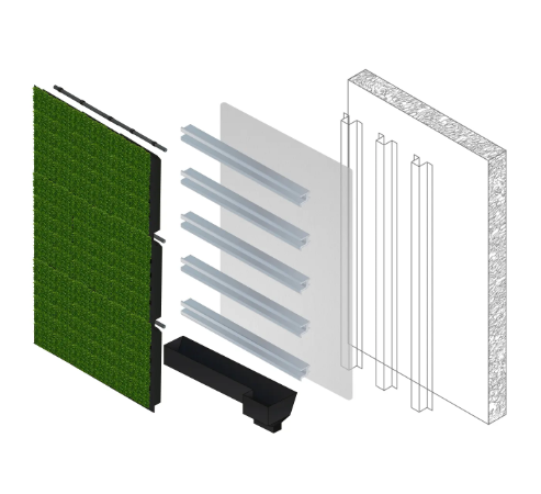 Viritopia Polypropylene Module - Sandwich Panel Build-Up - Modular Living Green Wall System