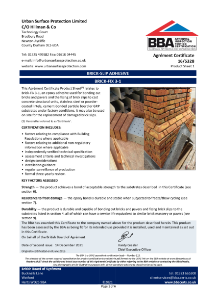 Brick-Slip Adhesive - 16/5328