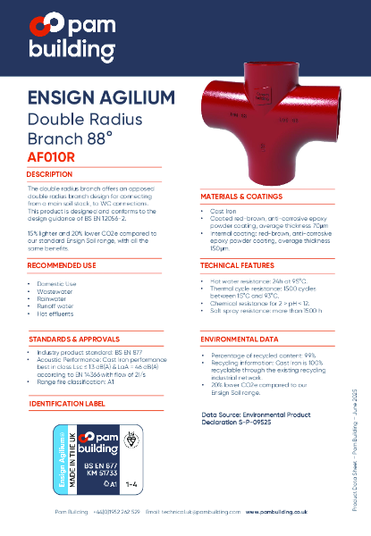 AF010R - Double Radius Branch x 88°