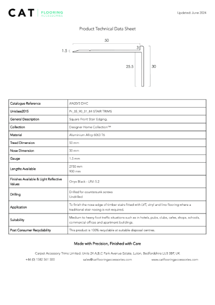 AN20/3 Onyx Black Technical Datasheet