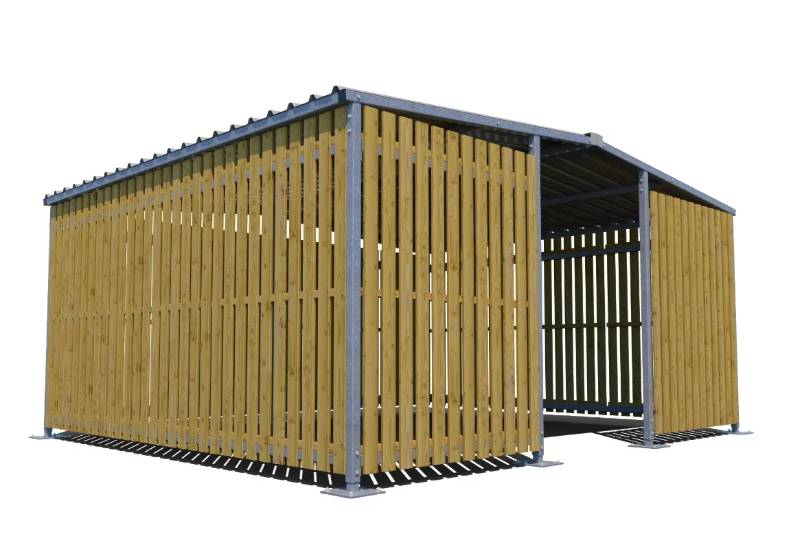 Blox D Shelter - Timber slatted cycle compound