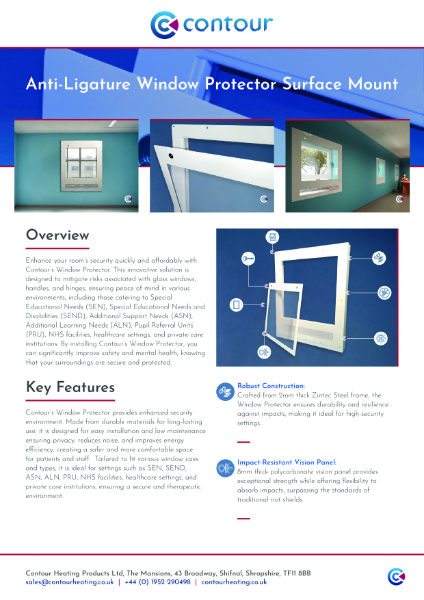 Surface mounted anti-ligature window protector