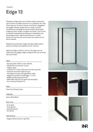 Produktdatablad Dusjhjorne Edge 13 No 175777