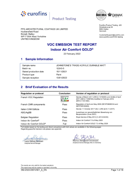 Indoor Air Comfort – Eurofins