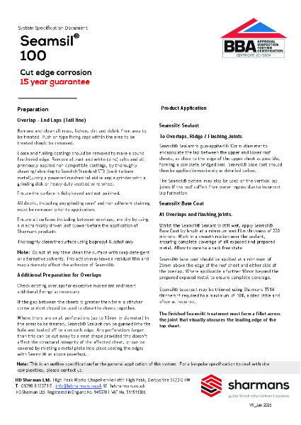 Seamsil 100 system specification