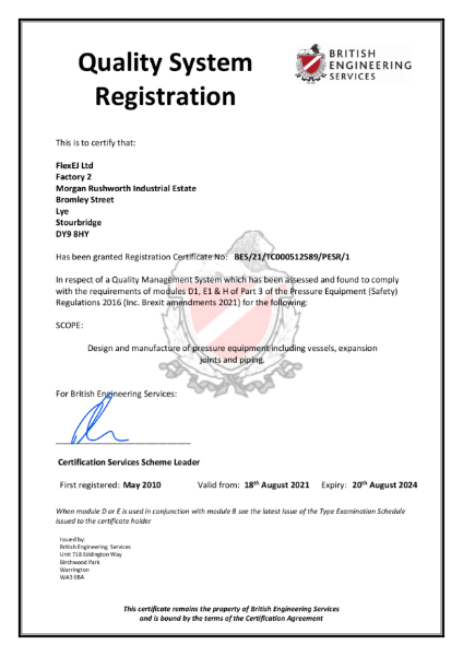 QSR - MOD D1, E1 & H - BES/21/TC000512589/PESR/1