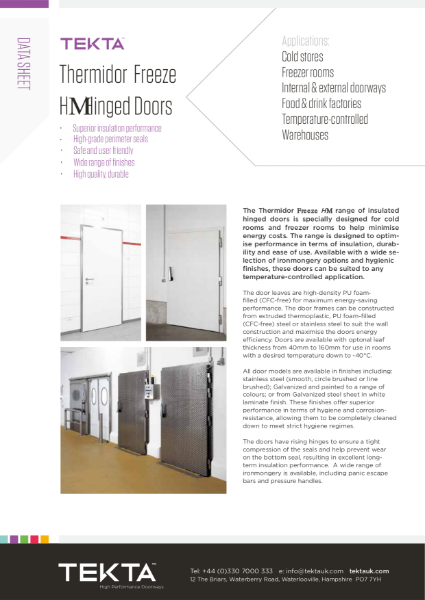 Thermidor Freezer Hinged Door